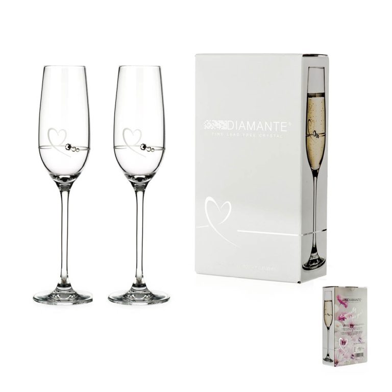 Swarovski Heart čaše za šampanj kom2